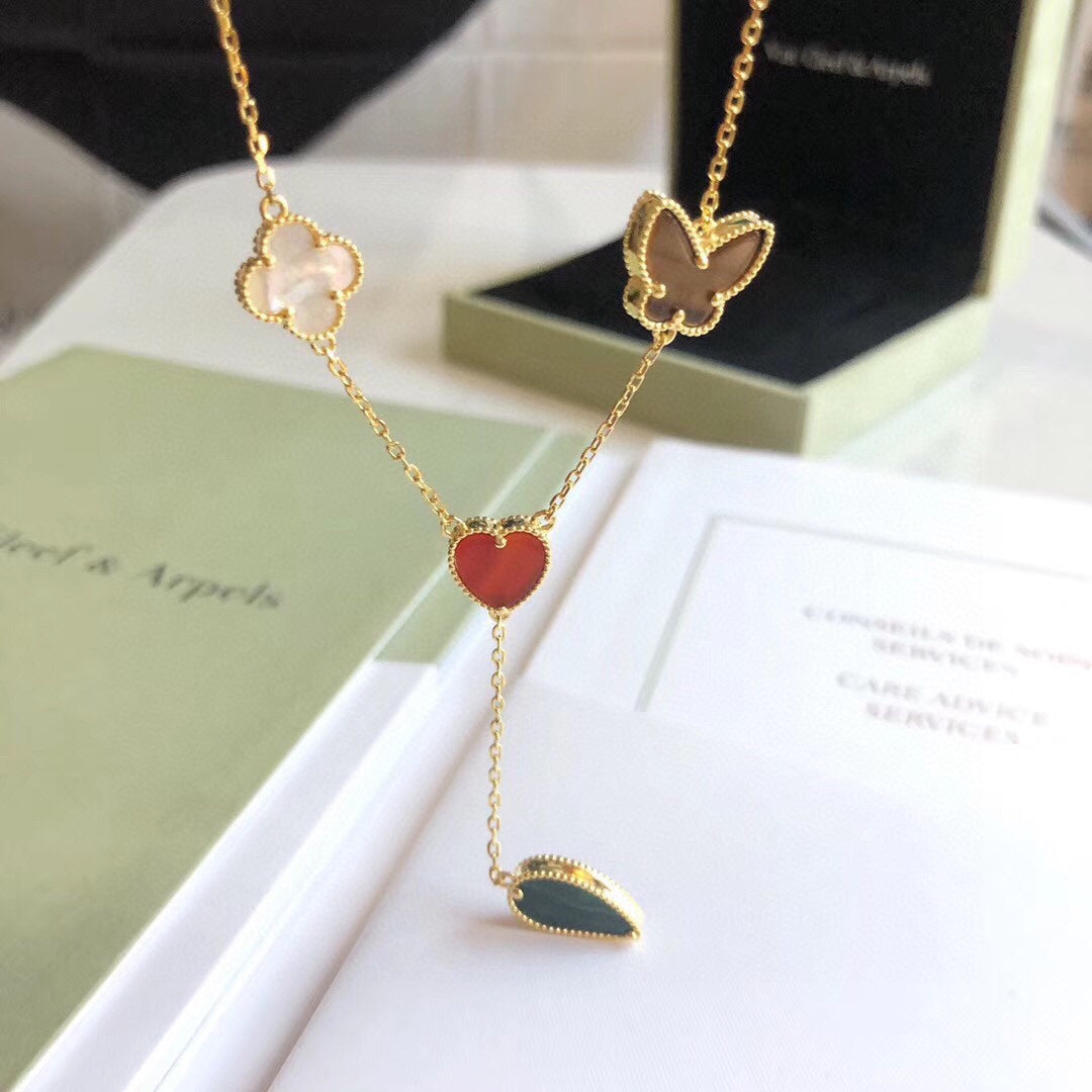 [Love Lucky]LUCKY SPRING 4 MOTIVE ROSÉGOLD HALSKETTE