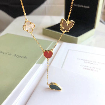[Love Lucky]LUCKY SPRING 4 MOTIVE ROSÉGOLD HALSKETTE