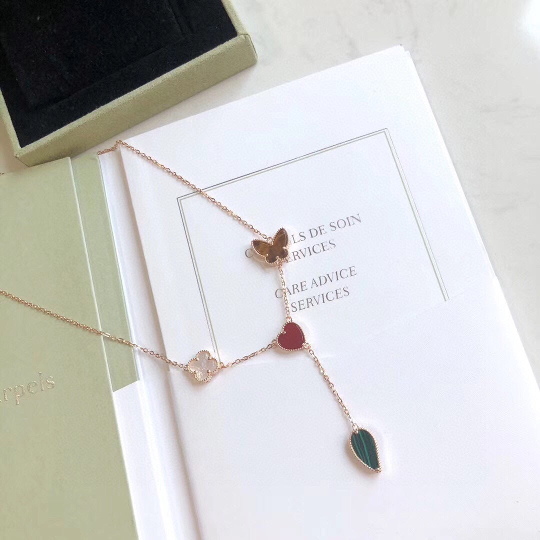 [Love Lucky]LUCKY SPRING 4 MOTIVE ROSÉGOLD HALSKETTE
