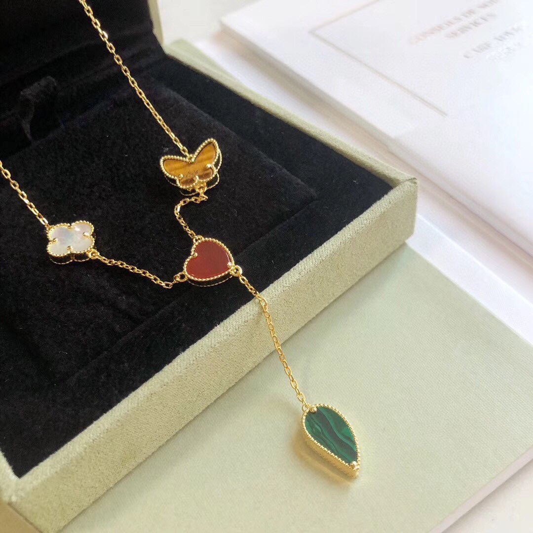 [Love Lucky]LUCKY SPRING 4 MOTIVE ROSÉGOLD HALSKETTE