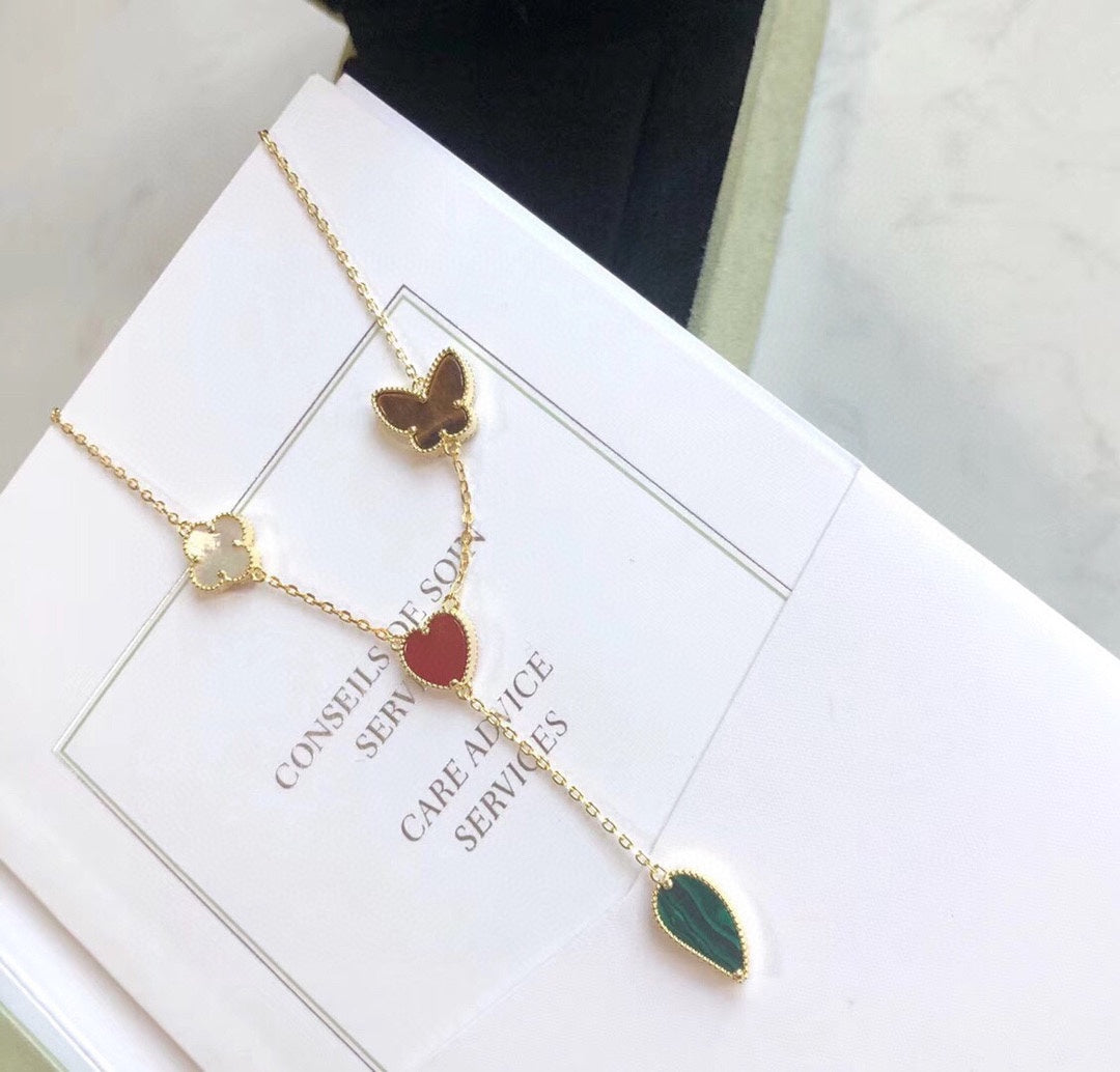 [Love Lucky]LUCKY SPRING 4 MOTIVE ROSÉGOLD HALSKETTE