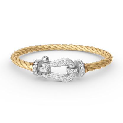 [Love Lucky]FORCE LARGE HORSESHOE FULL DIAMOND BRACELET SILVER