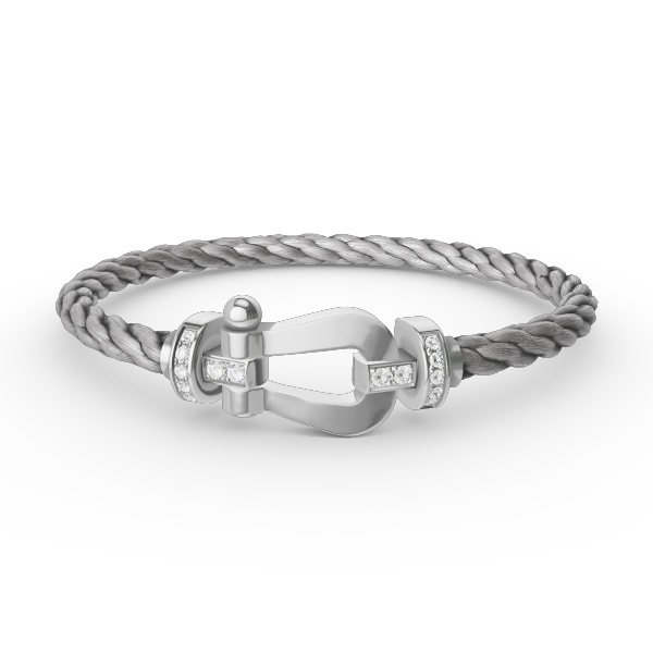 [Love Lucky]FORCE GROSSES HUFEISEN-HALBDIAMANTARMBAND SILBER
