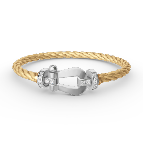 [Love Lucky]FORCE GROSSES HUFEISEN-HALBDIAMANTARMBAND SILBER