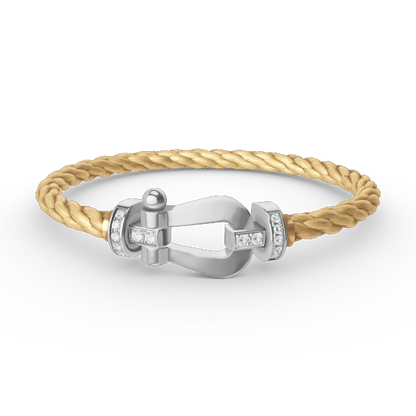 [Love Lucky]FORCE GROSSES HUFEISEN-HALBDIAMANTARMBAND SILBER
