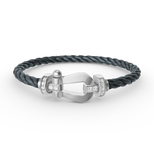 [Love Lucky]FORCE GROSSES HUFEISEN-HALBDIAMANTARMBAND SILBER