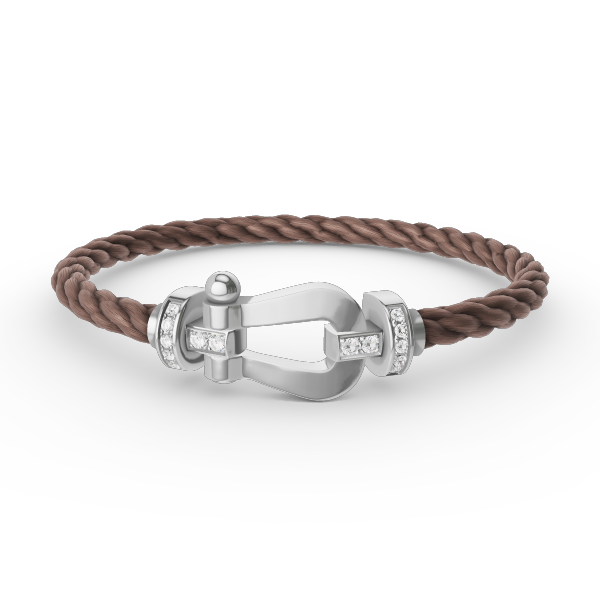 [Love Lucky]FORCE GROSSES HUFEISEN-HALBDIAMANTARMBAND SILBER