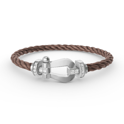 [Love Lucky]FORCE GROSSES HUFEISEN-HALBDIAMANTARMBAND SILBER