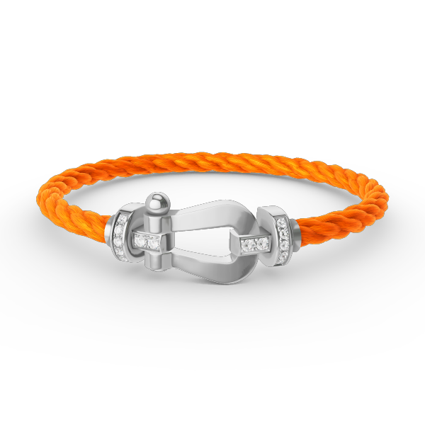 [Love Lucky]FORCE GROSSES HUFEISEN-HALBDIAMANTARMBAND SILBER