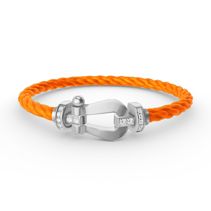 [Love Lucky]FORCE GROSSES HUFEISEN-HALBDIAMANTARMBAND SILBER