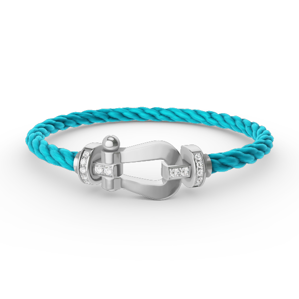 [Love Lucky]FORCE GROSSES HUFEISEN-HALBDIAMANTARMBAND SILBER