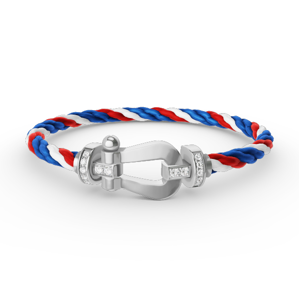 [Love Lucky]FORCE GROSSES HUFEISEN-HALBDIAMANTARMBAND SILBER