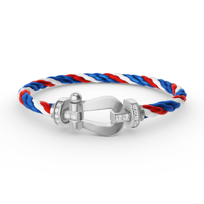 [Love Lucky]FORCE GROSSES HUFEISEN-HALBDIAMANTARMBAND SILBER