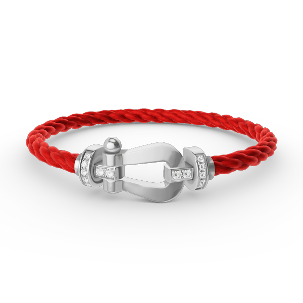 [Love Lucky]FORCE GROSSES HUFEISEN-HALBDIAMANTARMBAND SILBER
