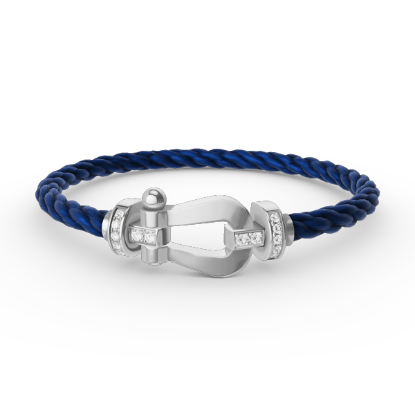 [Love Lucky]FORCE GROSSES HUFEISEN-HALBDIAMANTARMBAND SILBER