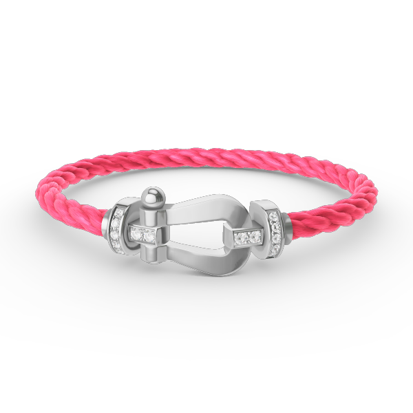 [Love Lucky]FORCE GROSSES HUFEISEN-HALBDIAMANTARMBAND SILBER