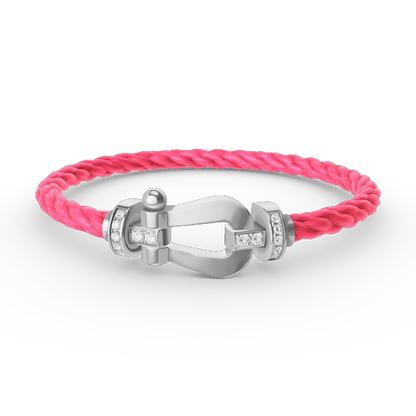 [Love Lucky]FORCE GROSSES HUFEISEN-HALBDIAMANTARMBAND SILBER