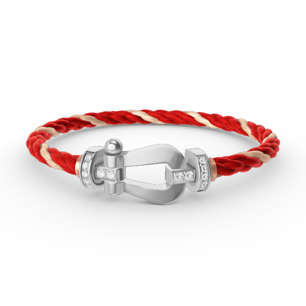 [Love Lucky]FORCE GROSSES HUFEISEN-HALBDIAMANTARMBAND SILBER