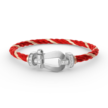 [Love Lucky]FORCE GROSSES HUFEISEN-HALBDIAMANTARMBAND SILBER
