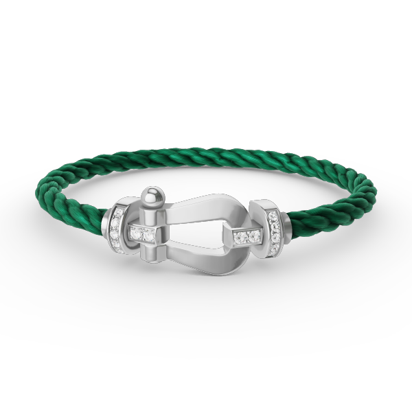 [Love Lucky]FORCE GROSSES HUFEISEN-HALBDIAMANTARMBAND SILBER