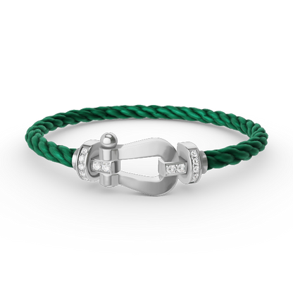 [Love Lucky]FORCE GROSSES HUFEISEN-HALBDIAMANTARMBAND SILBER