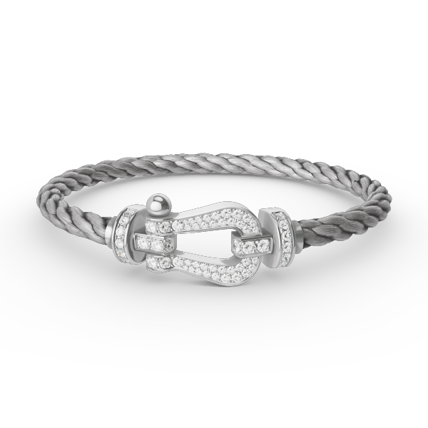 [Love Lucky]FORCE LARGE HORSESHOE FULL DIAMOND BRACELET SILVER
