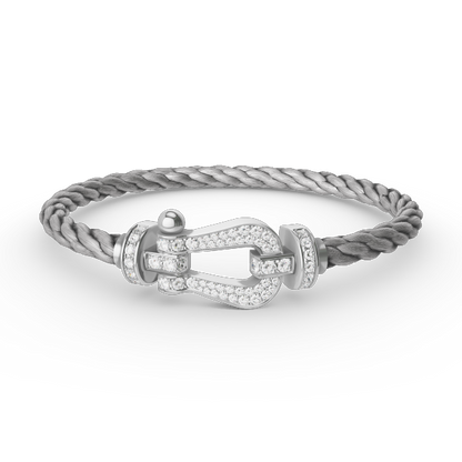 [Love Lucky]FORCE LARGE HORSESHOE FULL DIAMOND BRACELET SILVER