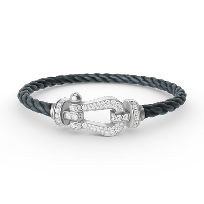 [Love Lucky]FORCE LARGE HORSESHOE FULL DIAMOND BRACELET SILVER
