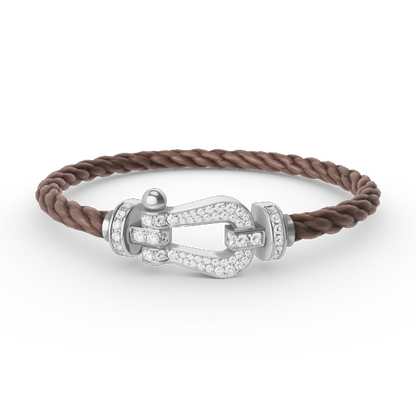 [Love Lucky]FORCE LARGE HORSESHOE FULL DIAMOND BRACELET SILVER