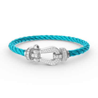 [Love Lucky]FORCE LARGE HORSESHOE FULL DIAMOND BRACELET SILVER