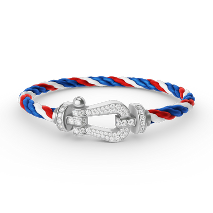 [Love Lucky]FORCE LARGE HORSESHOE FULL DIAMOND BRACELET SILVER