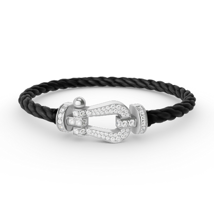 [Love Lucky]FORCE LARGE HORSESHOE FULL DIAMOND BRACELET SILVER