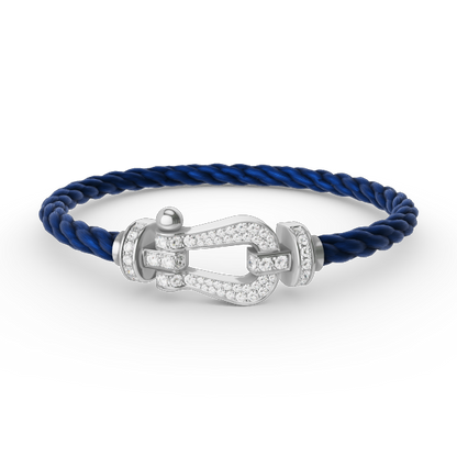 [Love Lucky]FORCE LARGE HORSESHOE FULL DIAMOND BRACELET SILVER