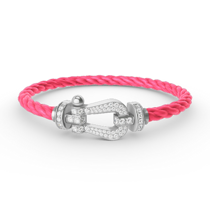 [Love Lucky]FORCE LARGE HORSESHOE FULL DIAMOND BRACELET SILVER