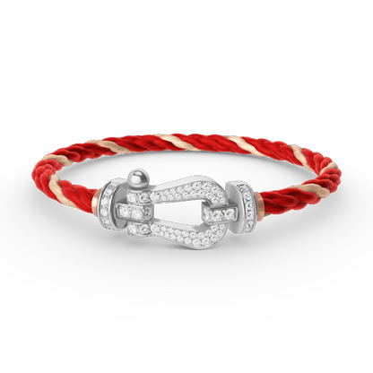 [Love Lucky]FORCE LARGE HORSESHOE FULL DIAMOND BRACELET SILVER