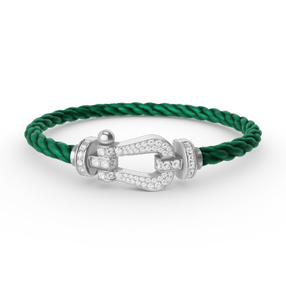 [Love Lucky]FORCE LARGE HORSESHOE FULL DIAMOND BRACELET SILVER