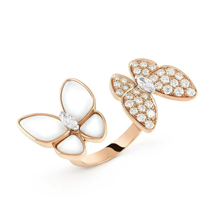 [Love Lucky]TWIN BUTTERFLY DIAMOND MOP RING