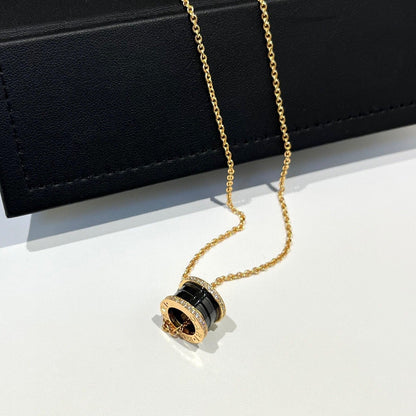 [Love Lucky]ZERO 1 SCHWARZE KERAMIK DIAMANT ROSGOLD HALSKETTE