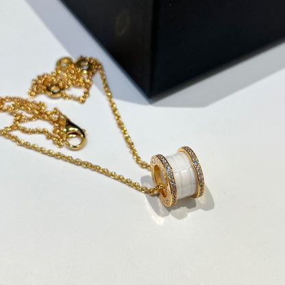 [Love Lucky]ZERO 1 WEISSE KERAMIK DIAMANT ROSGOLD HALSKETTE