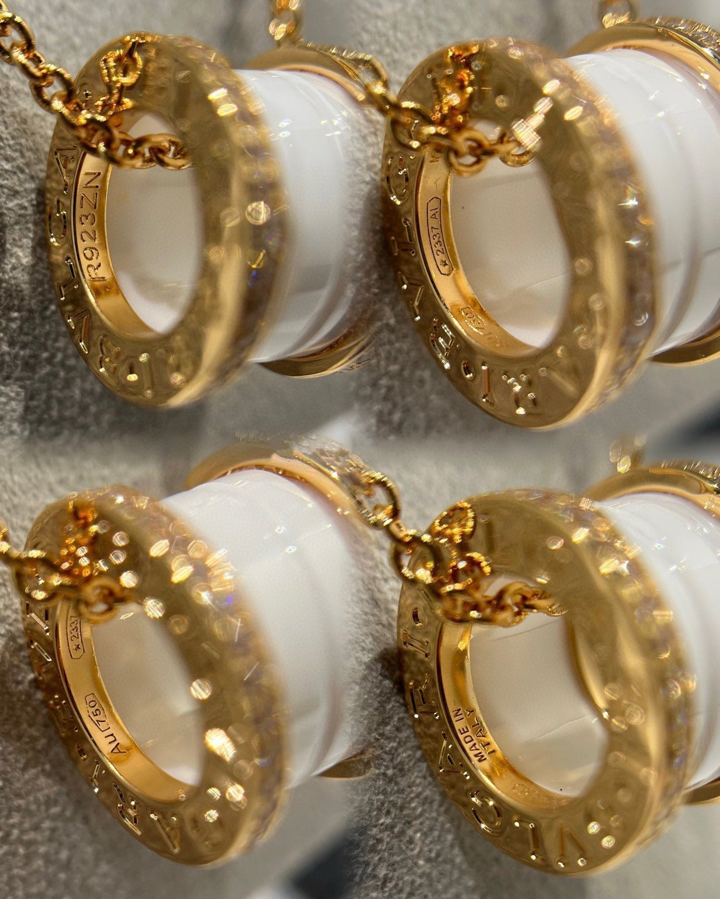 [Love Lucky]ZERO 1 WEISSE KERAMIK DIAMANT ROSGOLD HALSKETTE