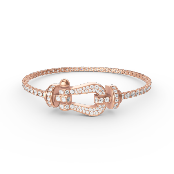 [Love Lucky]FORCE GROSSES HUFEISEN-TENNISARMBAND MIT VOLLEN DIAMANTEN 