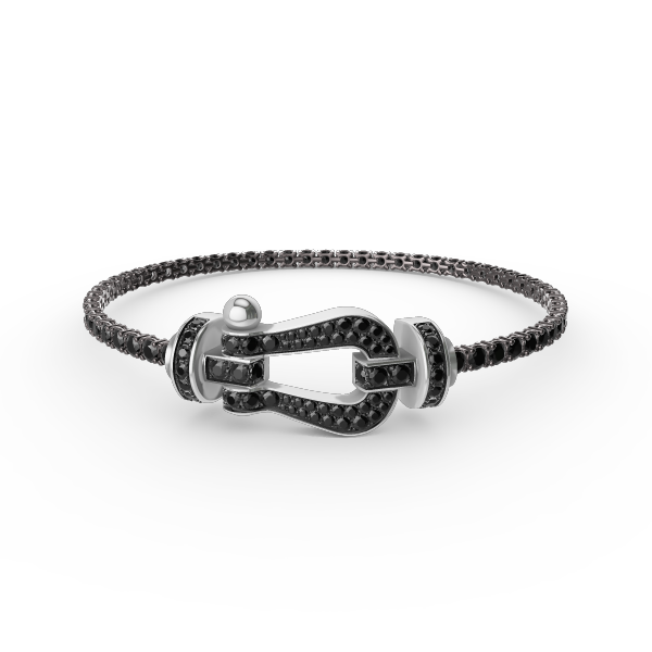 [Love Lucky]FORCE GROSSES HUFEISEN-TENNISARMBAND MIT VOLLEN DIAMANTEN 