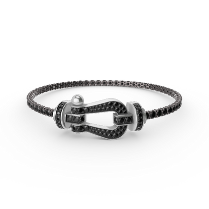 [Love Lucky]FORCE GROSSES HUFEISEN-TENNISARMBAND MIT VOLLEN DIAMANTEN 